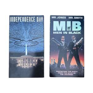 Will Smith 2 VHS Tapes Lot Independence Day & Men In Black Fox Columbia Tristar